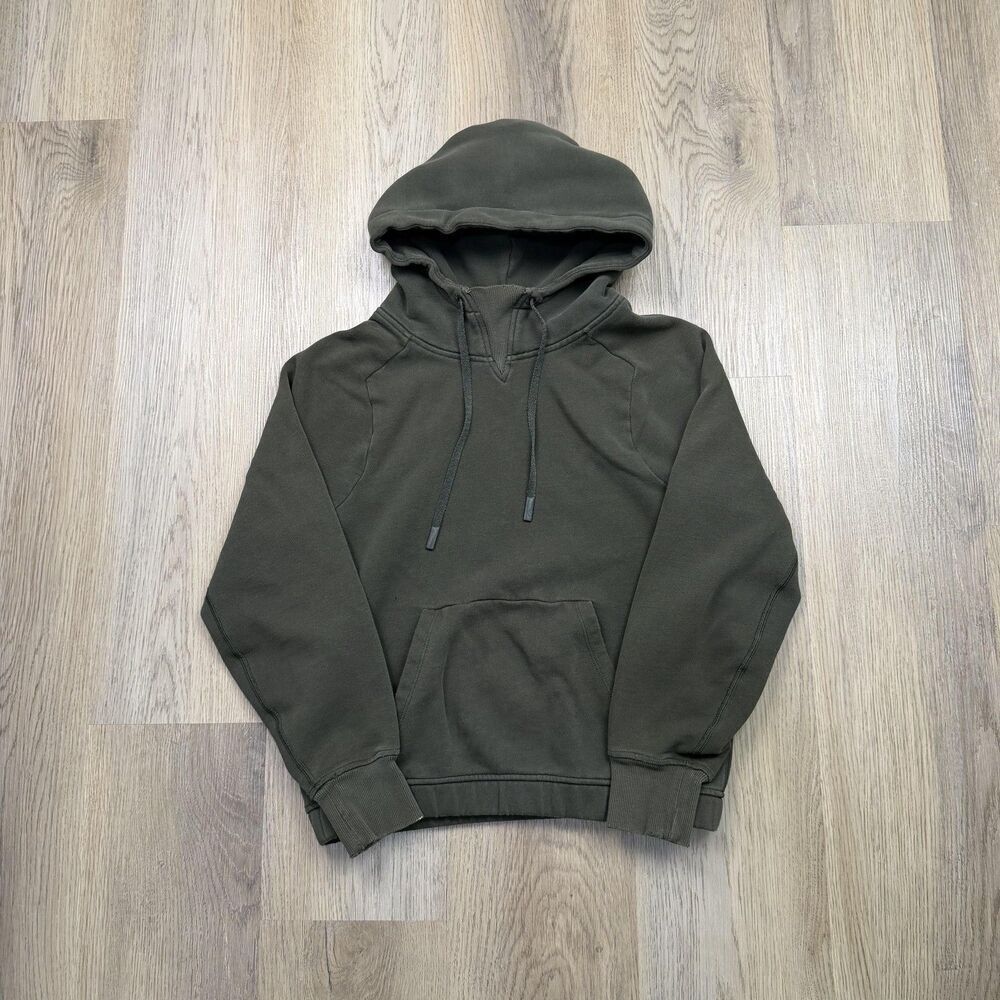 Lululemon Hoodie Womens 2 Green Fleece Pullover Kangaroo Pocket Athletic